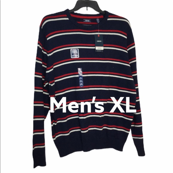 Izod Other - IZOD XL Crewneck Sweater Stripped Blue Red White